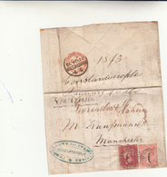 Costantinopoli (Turkey - Rumelia) Per Manchester (England) Cover Con Contenuto. Francobolli Inglesi 1873 - Covers & Documents