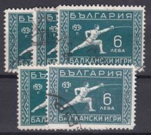 Bulgaria 1931 Sport Balkan Games Cravling Mi#245 Used 5 Pieces - Usati