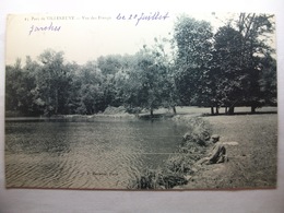 Carte Postale Parc De Villeneuve (92) Vue Des Etangs ( Petit Format Noir Et Blanc Oblitérée 1910 Timbre 10 Centimes ) - Villeneuve La Garenne