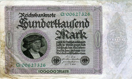 Billet Allemand De 100000 Mark Le 1 Février 1923 - 7 Chiffres En T B - - 100.000 Mark