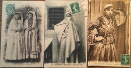 3 CPA,Algérie, Mauresque Tenue De Ville, Mauresques,Mauresque Costume Riche - Women