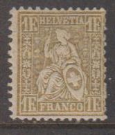 Switzerland 1881 Sitzende Helvetia 1fr Gold *  Mh /very Light Hinged (42728M) - Neufs