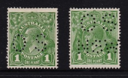 Australia 1924 King George V 1d Green Single Watermark Perf OS, OS NSW, Mint No Gum - Oblitérés