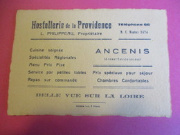 Carte Commerciale/Hostellerie De La PROVIDENCE/ Phillipeau/ ANCENIS/ Loire Inférieure/ Vers 1930-50   CAC149 - Sports & Tourisme