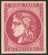 * No 49c, Rose Carminé, Pli En Marge Du Bas Hors Timbre Mais Très Frais Et TB. - R - 1870 Bordeaux Printing