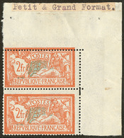 ** Variété De Piquages, Petit Et Grand Format. No 145, Paire Verticale Cdf. - TB - Andere & Zonder Classificatie