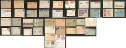 Lettre. GUERRE 1939-1945. Lot De 34 Enveloppes Ou CP, Affts, Obl Et Destinations Divers Dont Censures, Stalags Et Recomm - Oorlog 1939-45