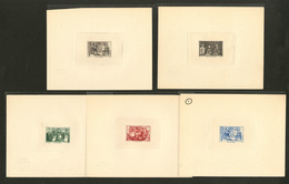 (*) Aide Aux Intellectuels Paris 1943. 5 épreuves D'artiste Sur Cuvette, Avec Cachet De L'institut De Gravure, Graveurs  - Artistenproeven