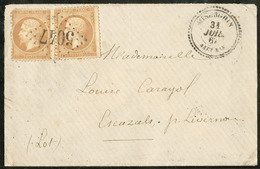 Lettre. Précurseurs. France No 21, Paire Obl Gc 5047 Sur Enveloppe Avec Cad 22 Miserghin Juil 67, Pour La France. - TB - Andere & Zonder Classificatie