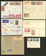 Lettre. Lot. 1933-1942, Six Enveloppes Dont Trois Recommandées, Affts Et Destinations Divers. - TB - Andere & Zonder Classificatie