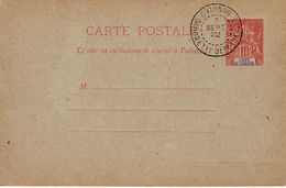DAHOMEY ET DEPENDANCE - ENTIER POSTAL TYPE GROUPE 10c ROUGE - CACHET A DATE COTONOU DU 7-9-1922. - Lettres & Documents