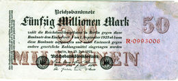 Billet De 50 Millionen Mark - En T B - Le 25-7-1923 - Uni Face - 7 Chiffres - - 50 Miljoen Mark