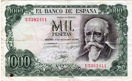 Billet De 1000 Pesetas - Espagne En T B - Le 17 Septembre 1971 - - 1000 Peseten