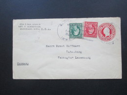 USA 1923 Nr. 189 Y DI Aus Markenheftchen! GA Umschlag Mit 2 Zusatzfrankaturen Nach Ratzeburg Herzogtum Lauenburg - Briefe U. Dokumente
