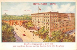 M08105 "HOTEL FLORA-ROME"  CART. POST. ORIG. NON SPEDITA - Bars, Hotels & Restaurants