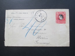 USA 1905 GA Umschlag Carus, Oregon Nach Berlin Via New York Mit Blaustift / Nachporto 40 Pfennig! - Brieven En Documenten