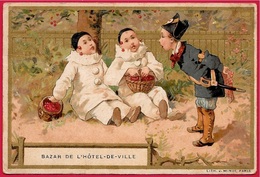 En L'état Petit Calendrier Publicitaire 1896 "BAZAR De L' HÔTEL-de-VILLE" Litho Minot * Pierrot Gendarme - Kleinformat : ...-1900