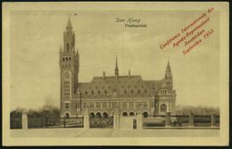 NIEDERLANDE 1913 (5.9.) Foto-Ak.: Den Haag Friedenspalast M. Zudruck: Conférence Int.des Agents-Représentant ..Sept. 191 - VN