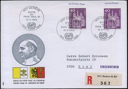 SCHWEIZ 1969 (10.6.) SSt.: 1211 GENEVE/VISITE/DU/PAPE PAUL VI/B I T/1919 1969 (Logo) + Sonder-RZ: 1211 Genève 22   B I T - VN