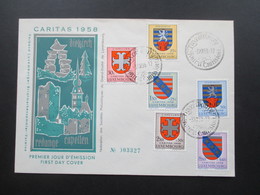 Luxemburg 1958 Kantonalwappen III FDC Caritas 1958 Diekirch FDC No 003327 - Brieven En Documenten