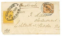 1900 MIXT CHINA 1c Canc. KIAUOCHOW + GERMAN P.O 3pf Canc. TSINGTAU KIAUTSCHOU + "DRUCKSACHE" On PRINTED MATTER Band To G - Otros & Sin Clasificación