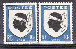 France  755 A Variété Trait Blanc Sur Postes Et Normal  Corse Neuf ** TB MNH Sin Charnela - Unused Stamps