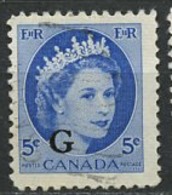 Canada - Kanada Service 1955-56 Y&T N°S41 - Michel N°D47 (o) - 5c Elisabeth II - Aufdrucksausgaben