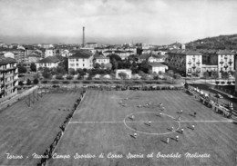 3816 " TORINO-NUOVO CAMPO SPORTIVO DI CORSO SPEZIA ED OSPEDALE MOLINETTE " ANIMATA CART. POST. OR. NON SPED. - Stadia & Sportstructuren