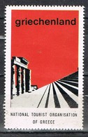 Viñeta, Label , Vignette GRECIA, Grece, Griechenland. Tourism, Turismo, Ruinas Griegas ** - Variétés Et Curiosités