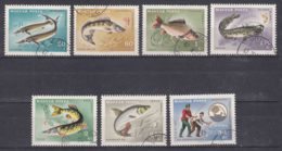 Hungary 1967 Fish Sport Fishing Mi#2344-2350 A - Perforated, Used - Gebruikt