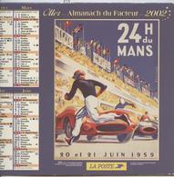 Le Mans,24 H Du Mans,calendrier 2002, Affiche 1959, Départ De La Course,Beligond, Verso, Voiture Unic, Affiche, Delavat - Uniformes Recordatorios & Misc