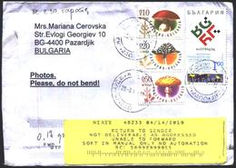 Mailed Cover (letter) With Stamps  Mushrooms 2014  From Bulgaria - Lettres & Documents