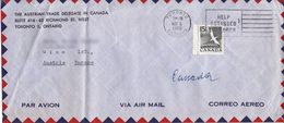 BM576 Canada Envelope Air Mail, Toronto - Vienna 1963, Rückseite Beschädigt - Lettres & Documents