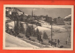 TSG-35 St-Moritz-Dorf.  Chevaux Tirant Une Luge. Circulé En 1914 - Saint-Moritz