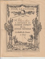 POUR LA VICTOIRE - 1916 - Mr MARIUS A SOUSCRIT AU DEUXIÈME EMPRUNT DE LA DÉFENSE NATIONALE - LE MINISTRE DES FINANCES - - D - F
