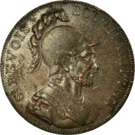 Monnaie, Grande-Bretagne, Hampshire, Halfpenny Token, 1791, Southampton, Rare - Autres & Non Classés