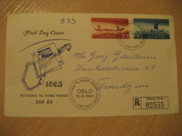 OSLO 1963 To Trondhjem FDC Cancel Registered Frontal Front Cover NORWAY - Briefe U. Dokumente