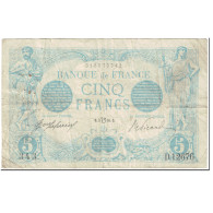 France, 5 Francs, Bleu, 1916, 1916-07-03, Lion Inversé, TB, Fayette:F2bis.4 - 5 F 1912-1917 ''Bleu''