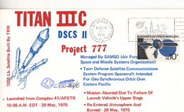 USA 1975 DSCS II Projiect 777  Commemorative Cover - America Del Nord