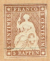 * TIMBRE NEUF 1854 EXPERTISSE . MARCHAND C/.S.B.K. Nr:22A. MICHEL Nr:13Ib. PAPIER MINCE FILS DE SOIE VERT .* - Unused Stamps