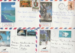 POLYNESIE LOT DE 8 LETTRES PERIODE 1983-86 FAAA - VAITAPE-TARAVAO-PIRAE - POUR TOULON - Collections, Lots & Séries