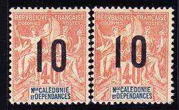 * NOUVELLE CALEDONIE - * - N°107, 107(A)- Espacés - Signé - TB - Vide