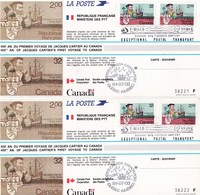 Ensemble Commémoratif Du 450e Anniversaire Du Premier Voyage De Jacques Cartier Au Canada (VOIR LES SCANS) - Souvenir Blokken