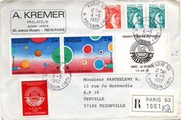 Vignette PhilexFrance Oblitérée Sur Lettre Recommandée Paris 53 1982 - Esposizioni Filateliche