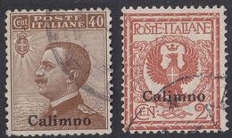 ITALIA - CALIMNO - 1912 - Lotto Due Valori Usati: Unificato 1 E 6. - Ägäis (Calino)
