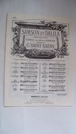 Camille Saint Saëns - Samson Et Dalila,  (Ed A. Durand - 5 Feuillets) - S-U