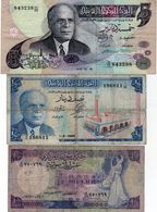 2 Billets De La Tunisie: 1 De 5 Dinar 15-10-1973 &  1 De 1/2 Dinar 1-6-65 &  1 Billet De La Syrie De 1 Pounds 1982 - Sonstige – Afrika