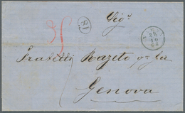 Bulgarien: 1868, Lettersheet With Complete Message From Varna To Genova, Bearing Clear Strike Of Thi - Brieven En Documenten