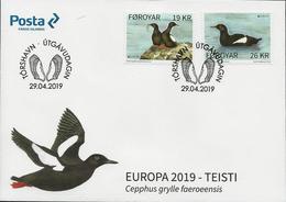 FEROE /FAROE / FÄRÖER / FØROYAR  -EUROPA 2019 -NATIONAL BIRDS.-"AVES-BIRDS -VÖGEL-OISEAUX"- FDC De La SERIE - 2019