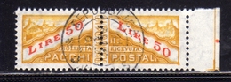 SAN MARINO 1965 - 1971 PACCHI POSTALI PENNE PARCEL POST PENS WATERMARK LIRE 50 USATO USED OBLITERE' - Paketmarken